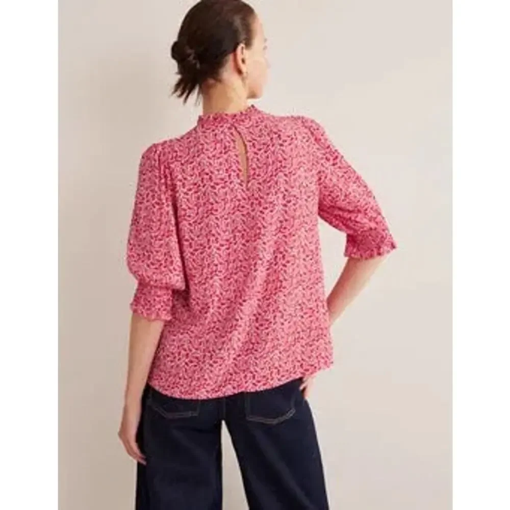 Pink Puff Sleeve Top | Boden | Size M
